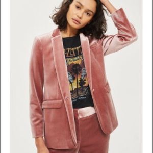 Topshop Bonded Velvet Blazer